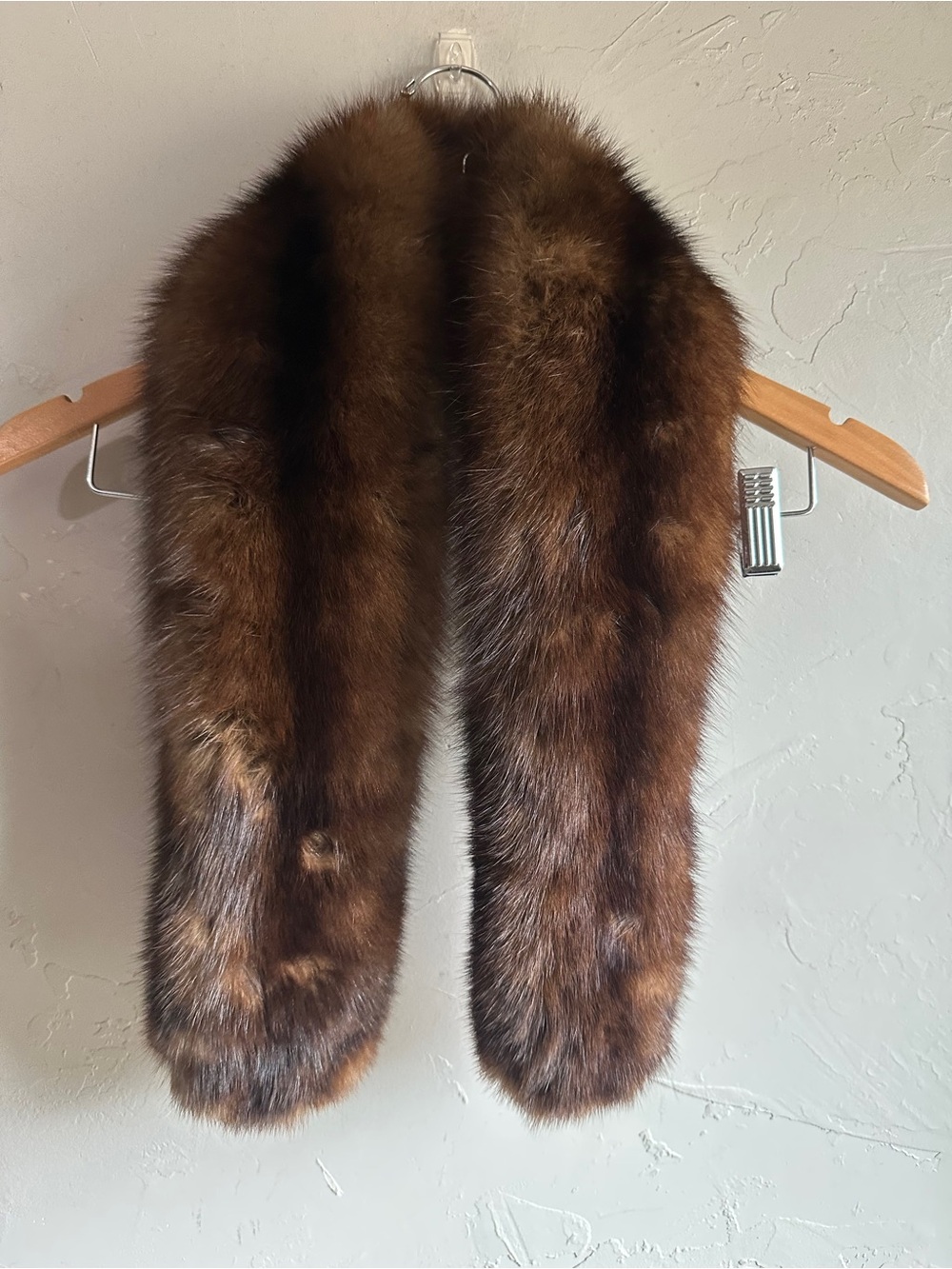 Vintage Terzako Fur Stole Collar Brown Old Money Mob Wife Glam Luxury 37x5